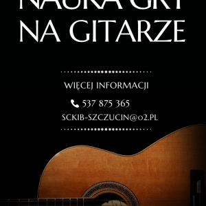 pokaż obrazek - Plakat: nauka gry na gitarze 2023/2024